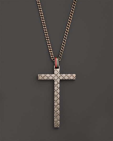 gucci open cross pendent necklace|vintage gucci chain necklace.